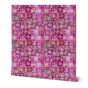 Snowflakes Pink Patchwork
