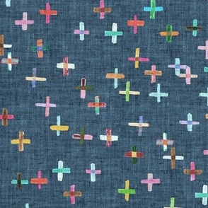 North-South-East-West Crosses (denim) MED 