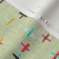 North-South-East-West Crosses (apple green) MED 