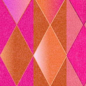 Perfectly Preppy Argyle in Pink and Orange - Flipping Preppy Pink and Orange Diamond Flip  - Pink and Orange Aesthetic Coordinate - 21.00in x 25.03in - 150dpi (Full Scale