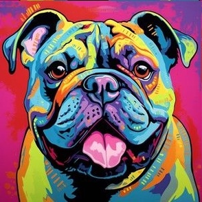 Bulldog Dog - Pop Art Colorful