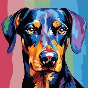 Doberman Dog - Pop Art Colorful