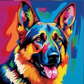 German Shepherd Dog - Pop Art Colorful