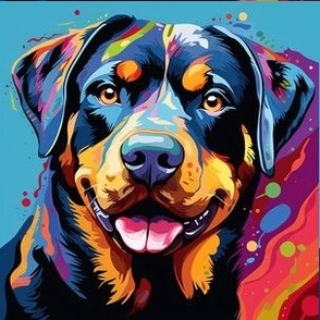 Rottweiler Dog - Pop Art Colorful 2