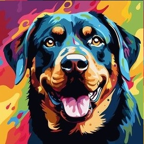 Rottweiler Dog - Pop Art Colorful
