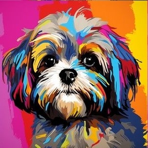 Shih Tzu Dog - Pop Art Colorful