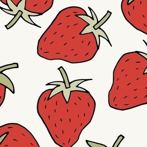 323 - Jumbo scale juicy deep red strawberries for summer picnics,  kids apparel, kids decor, curtains, nursery accessories, kitchen wallpaper 