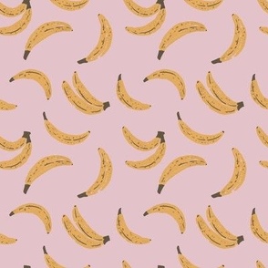 Pink bananas tropical fruit children kids print