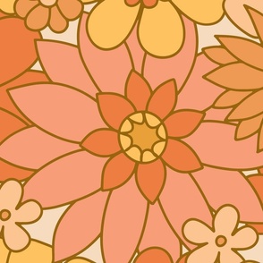 70s Retro Daisy Floral - Extra Large