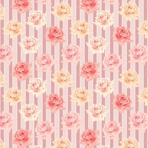 roses and stripes, pink and blush