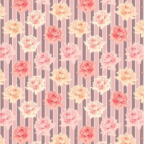 roses and stripes, pink and brown