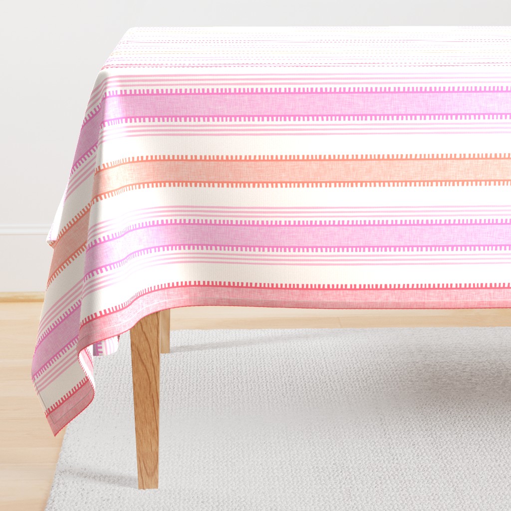 French ticking pink stripes/white 