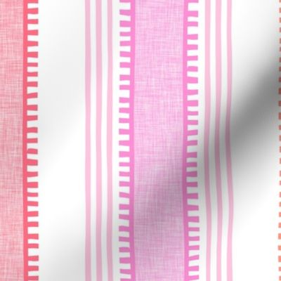 French ticking pink stripes/white 