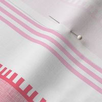 French ticking pink stripes/white 