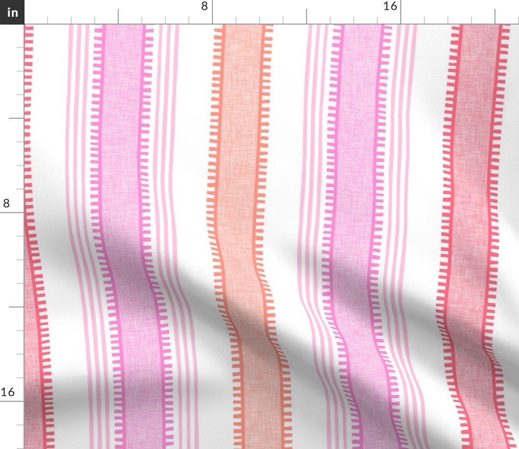 French ticking pink stripes/white 
