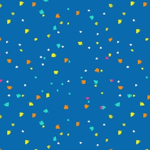 Multicolour Confetti Terrazzo on Blue
