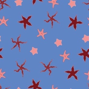 Red Starfish Light Blue - Large