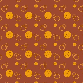 Abstract fruity bits- circle-  marigold 