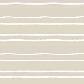 Sketchy hand drawn Twiggy Stripes Linen Latte