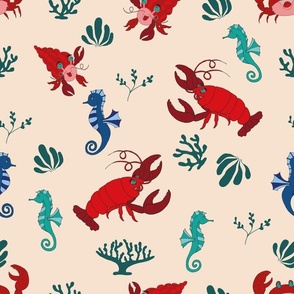 Lobsters, Crabs, Seahorses Sand - Large