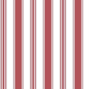 French Country Wide Stripes Red Large Scale 24''