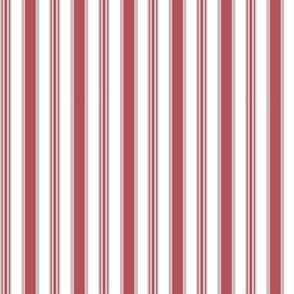 French Country Wide Stripes Red Medium Scale 12''