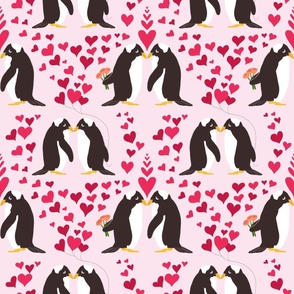 Penguin Pair on Pink