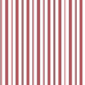 French Country Wide Stripes Red Small Scale 9''