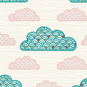 Cheerful Intricate Design Clouds in a Sky