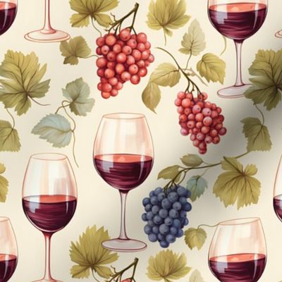Wine Glasses & Grapes