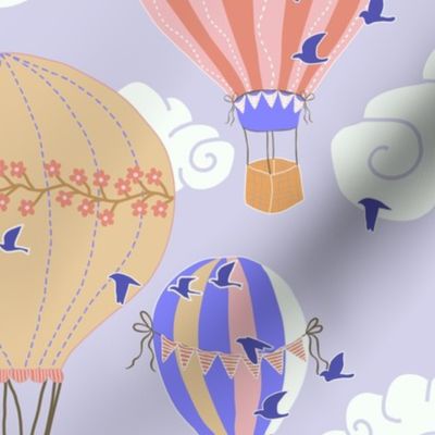 flying high in hot air balloons with the birds - No AI