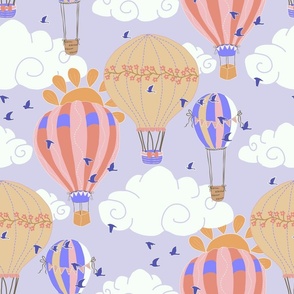 flying high in hot air balloons with the birds - No AI