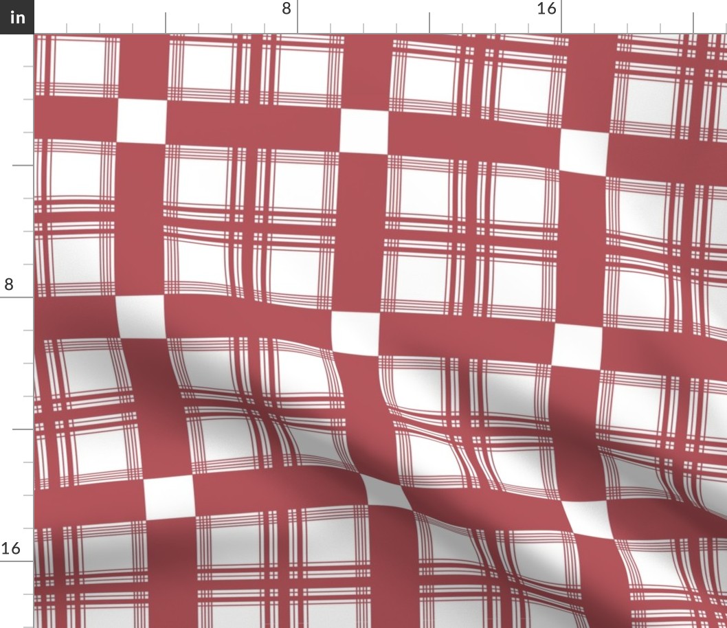 French Country Red Checks  Large Scale 24''