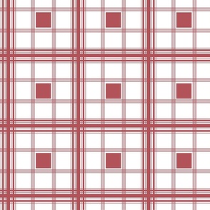 French Country Red Checks 2 Large Scale 24''