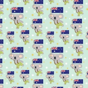 Cute Koalas With Flags