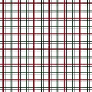 4" Winter Christmas Watercolor Plaid in Red and Green by Audrey Jeanne