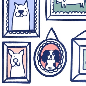 Dog Home Sweet Home - Navy frames and pastels