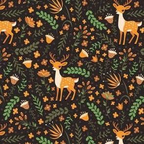 Cute deer. Bright pattern