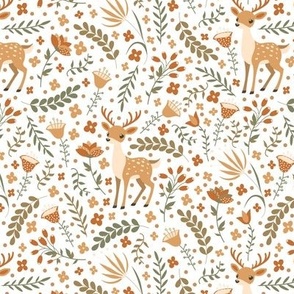 Cute deer. White pattern