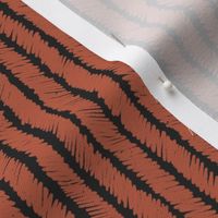 Hand drawn irregular stripes with amaro and black mountain glaze colors of East Fork Pottery - 2 stripes/inch