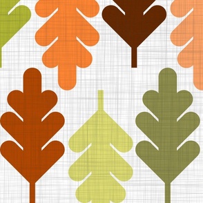 modern oak leaves wallpaper scale