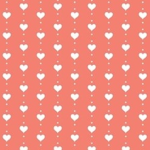 Small Vintage Hearts | SM Scale | Coral Red