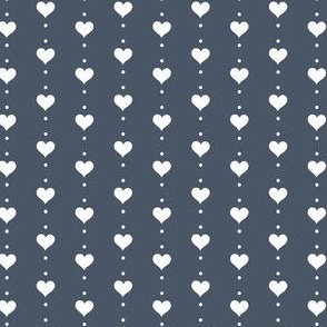 Small Vintage Hearts | SM Scale | Navy Blue, White