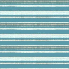 Turquoise Blue Stripes on Cream