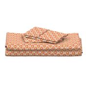 floral pattern, orange-red and ocher, mini 