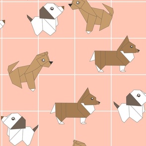 Origami Dogs on Blush