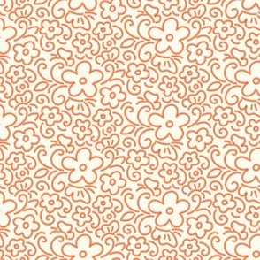 Orange floral pattern 