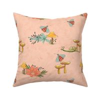 Forest Flora & Fauna Medium Orange Background