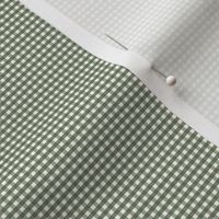 1/16 inch Micro (xxxs) Green gingham check - Soft Cactus green cottagecore country plaid - perfect for wallpaper bedding tablecloth 