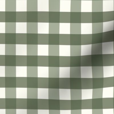 3/4 inch Medium Green gingham check - Soft Cactus green cottagecore country plaid - perfect for wallpaper bedding tablecloth 